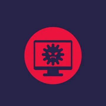 Computer virus vector icon Stock Illustration