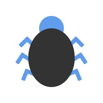 Computer virus vector icon on white background Illustrazione stock