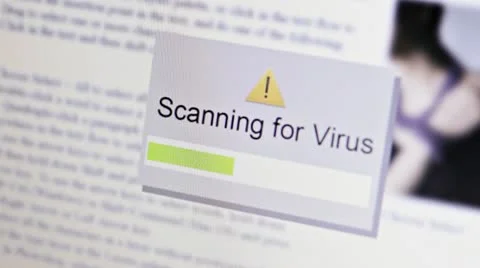 Computer virus warning on screen Video stock 10802747
