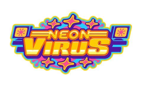 Computer virus Y2K retro icon or symbol Stockillustratie