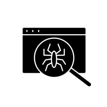 Computer viruses black glyph icon Illustrazione stock