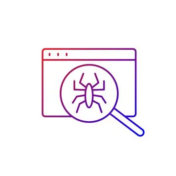 Computer viruses gradient linear vector icon Stock Illustration
