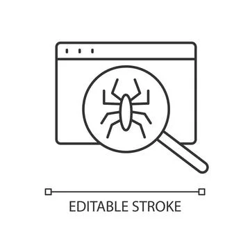 Computer viruses linear icon Stock Illustration