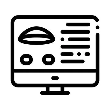 Computer vision analysis icon vector outline illustration Stock Illustration