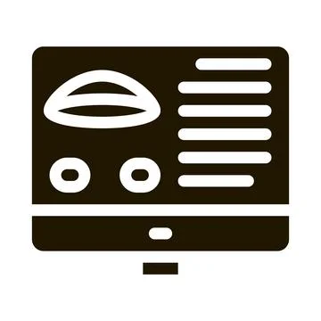 Computer vision analysis icon Vector Glyph Illustration Stock Illustration