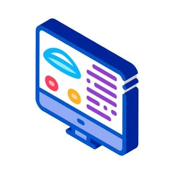 Computer vision analysis isometric icon vector illustration 스톡 일러스트