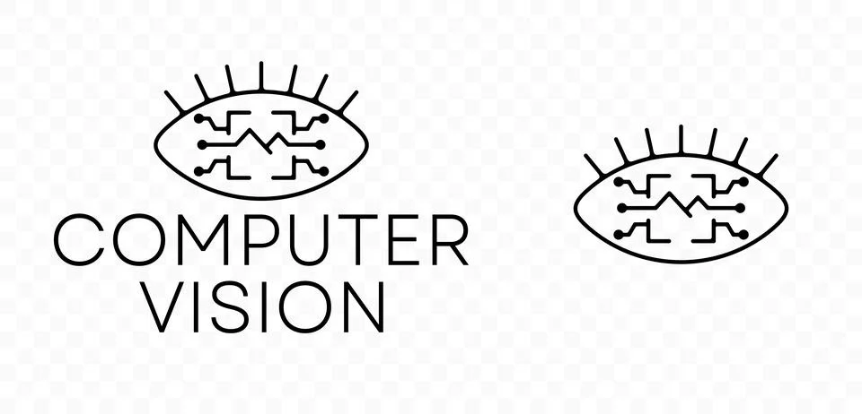 Computer vision and artificial intelligence, graphic design Ilustración de archivo