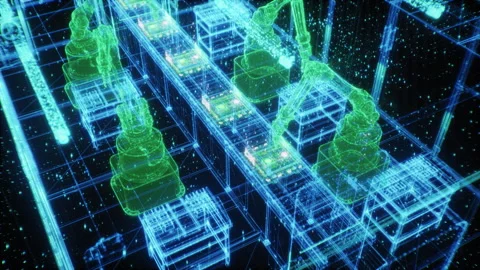 Computer Vision Autonomous Factory-Robot Hands Working Stock Footage 283374493