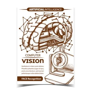 Computer Vision Creative Advertising Banner Vector Stock Illustration