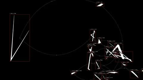 Computer vision detecting objects and tracking motion data Illustrazione stock