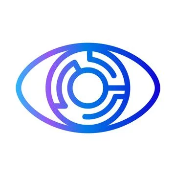 Computer vision eye outline icon Stock Illustration