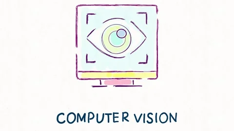 Computer Vision Eye Recognition and AI Technology Animation Stock Footage 342018334