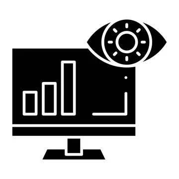 Computer Vision Glyph Icon Stock Illustration