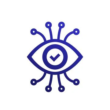 Computer vision icon, vector logo Stock Illustration
