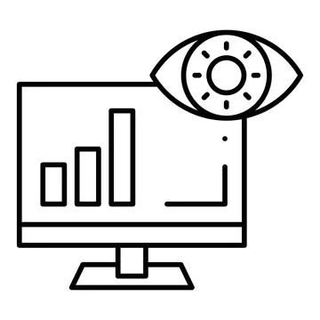 Computer Vision Line Icon Stock Illustration