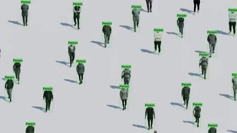 Computer vision. Person detection. Data science. Crowd analysis. Stock Footage 315500078
