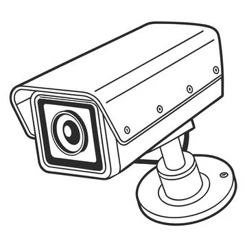 Computer Vision Smart Camera Outline Icon Vector Stock Illustration