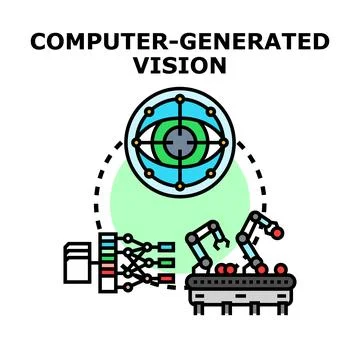 Computer vision system analyzing manufacturing process workflow イラスト素材
