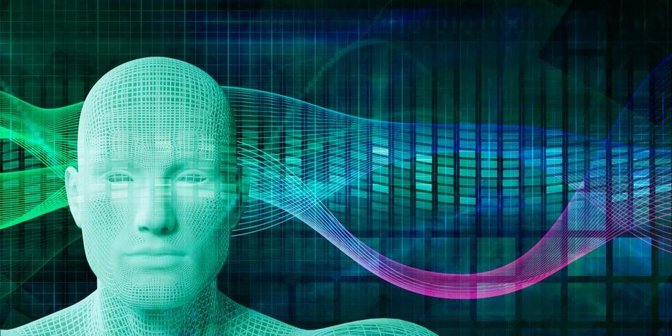 Computer Vision Technology Abstract Background Recognition System Illustrazione stock