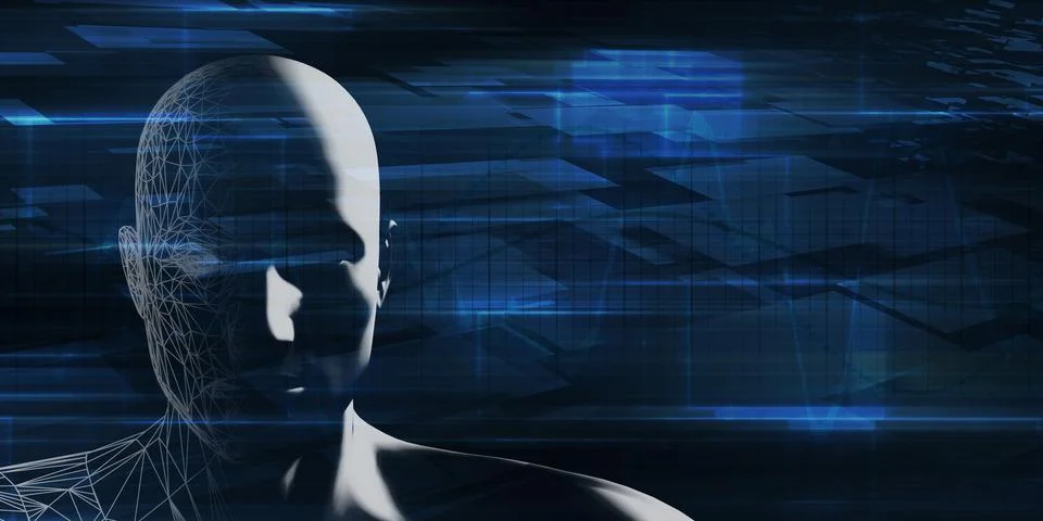 Computer Vision Technology Abstract Background Recognition System Stock Illustration
