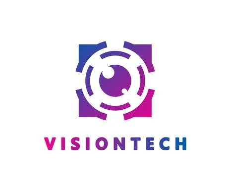 Computer vision technology icon with shutter lens 库存插图