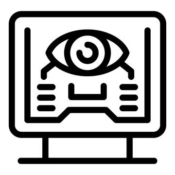 Computer vision technology scanning eye tracking system 스톡 일러스트