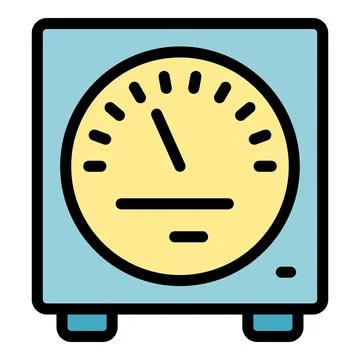 Computer voltage regulator icon color outline vector Illustrazione stock