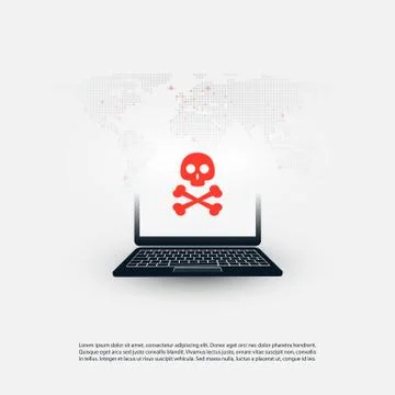 Computer Vulnerability, Infected Machine Stock Illustration