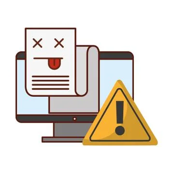 Computer warning error page information Stock Illustration