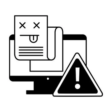 Computer warning error page information Stock Illustration