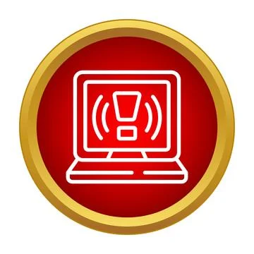 Computer warning notification displaying security alert message 스톡 일러스트