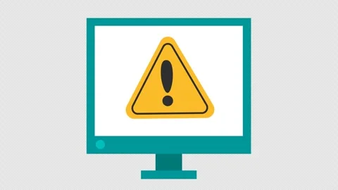 Computer warning screen alert icon in ca... | Stock Video | Pond5