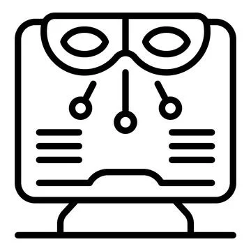 Computer wearing mask scanning for privacy and anonymity 库存插图