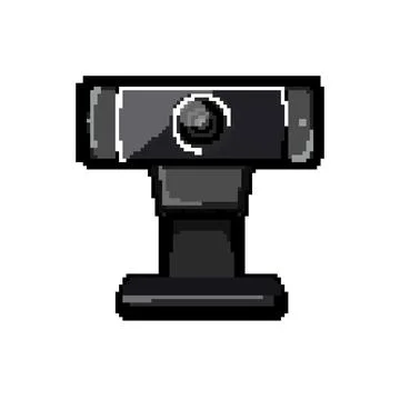 Computer web camera pixel art vector illustration Stock Illustration