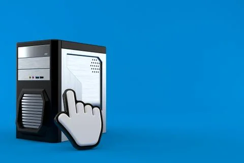 Computer with web cursor Stock Illustration