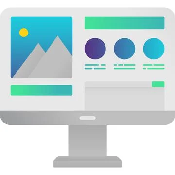 Computer web design icon vector graphic content Illustrazione stock