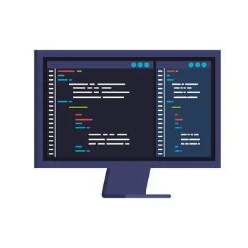 Computer with web development 스톡 일러스트