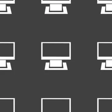 Computer web icon. flat design. Seamless gray pattern. Stock Illustration