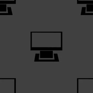 Computer web icon. flat design. Seamless gray pattern. Illustrazione stock