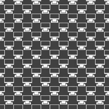 Computer web icon. flat design. Seamless gray pattern. Illustrazione stock