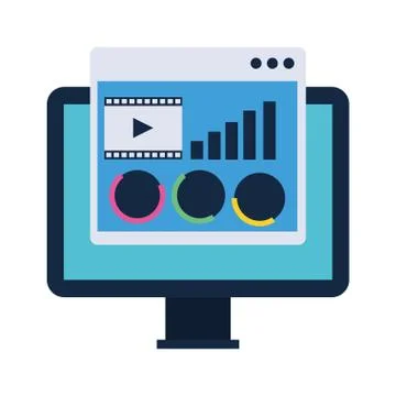 Computer with web page window, colorful design イラスト素材