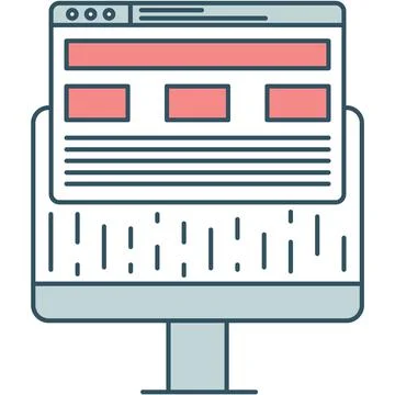 Computer website web design mockup vector icon Stock Illustration