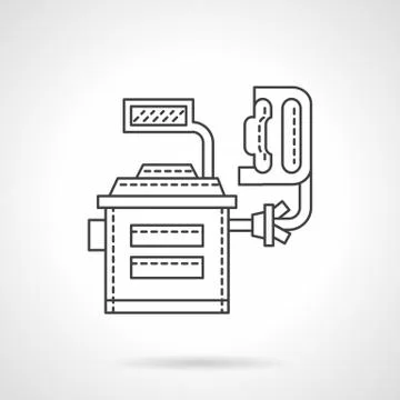 Computer wheels adjustment flat line vector icon Stock Illustration