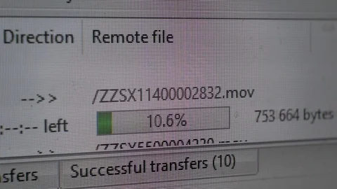 Computer on which the loading or unloading of files is displayed. Stock Footage 117171133
