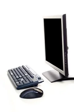 Computer on white background Stock Photos