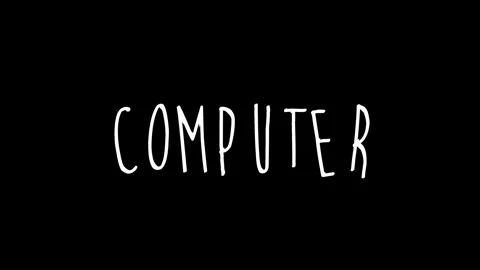 Computer Wiggle Text Concept animation. white text on black background. luma Stock Footage 303476510