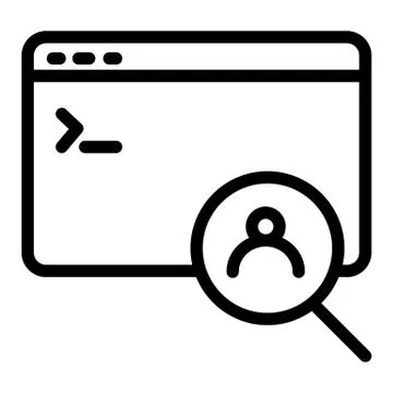 Computer window and user search line icon. Browser vector illustration isolated Illustrazione stock