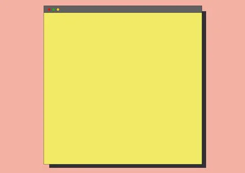 Computer window with copy space on yellow screen with pink background Stock Illustration