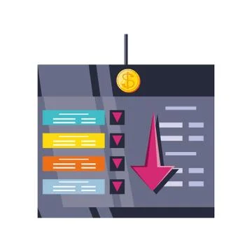 Computer window with graph down on white background イラスト素材