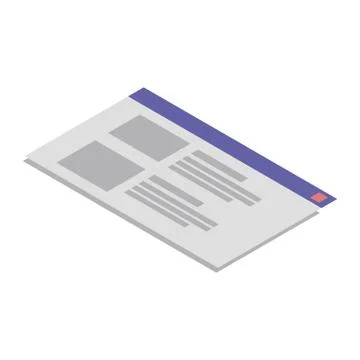 Computer window icon, isometric style Stock Illustration